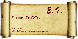 Eisen Irén névjegykártya